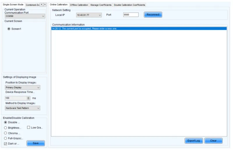 NovaLCT Screen Online Calibration