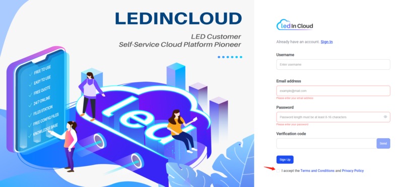 Agree the privacy police of Ledincloud