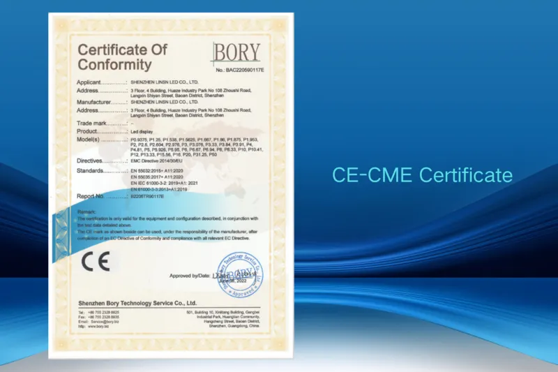 CE-CME Certificate of LedInCloud Products