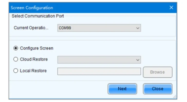 Screen configuration method - NovaLCT