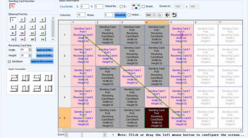 NovaLCT Screen Configuration