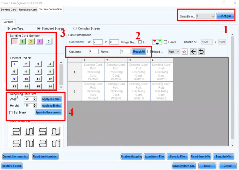 Novastar LCT Screen Connections