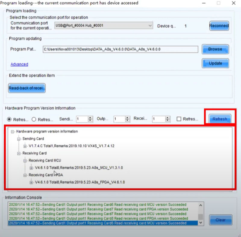 Novastar LCT Screen Configuration-Check Firmwares