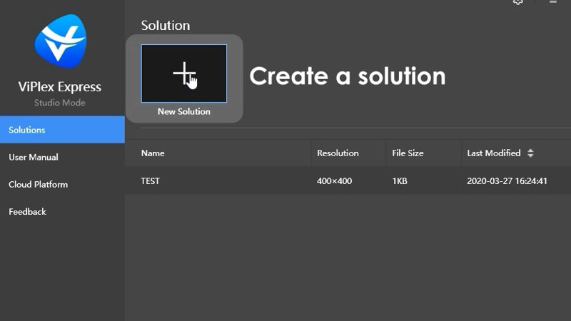 Viplex Express App Create a Solution