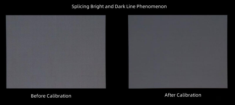 Calibration Can Solve Splicing Bright and Dark Line Phenomenon