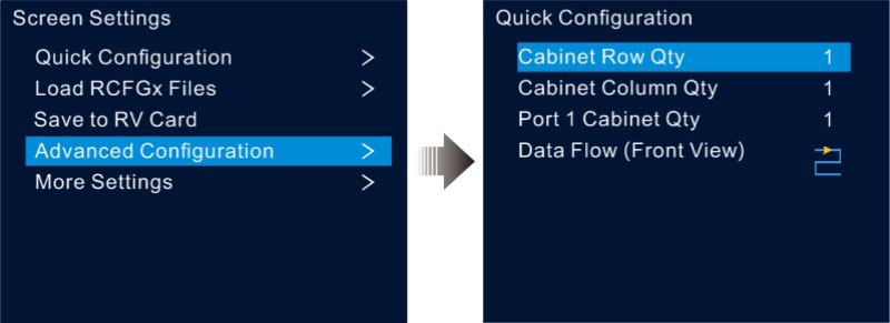 VX16s Video Processor Screen Configuration