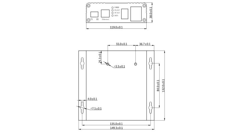 NovaStar CVT320​ Dimensions