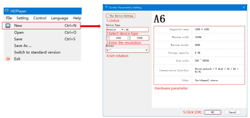 Create New Screen for HD-A6