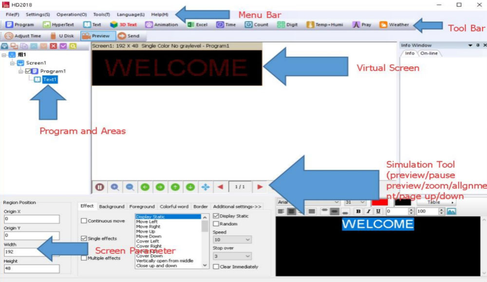 HD2018 LED Software Main Interface