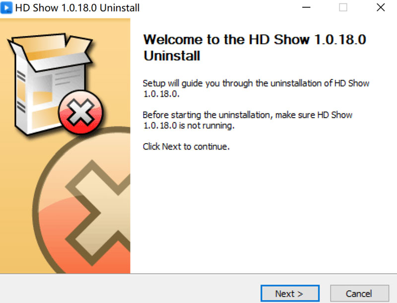 HD Show Uninstallation