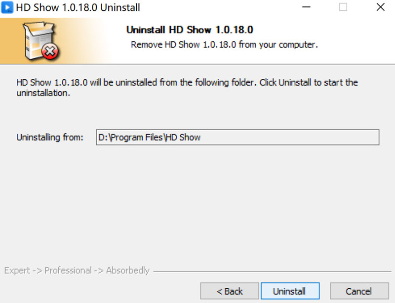 HD Show Uninstallation